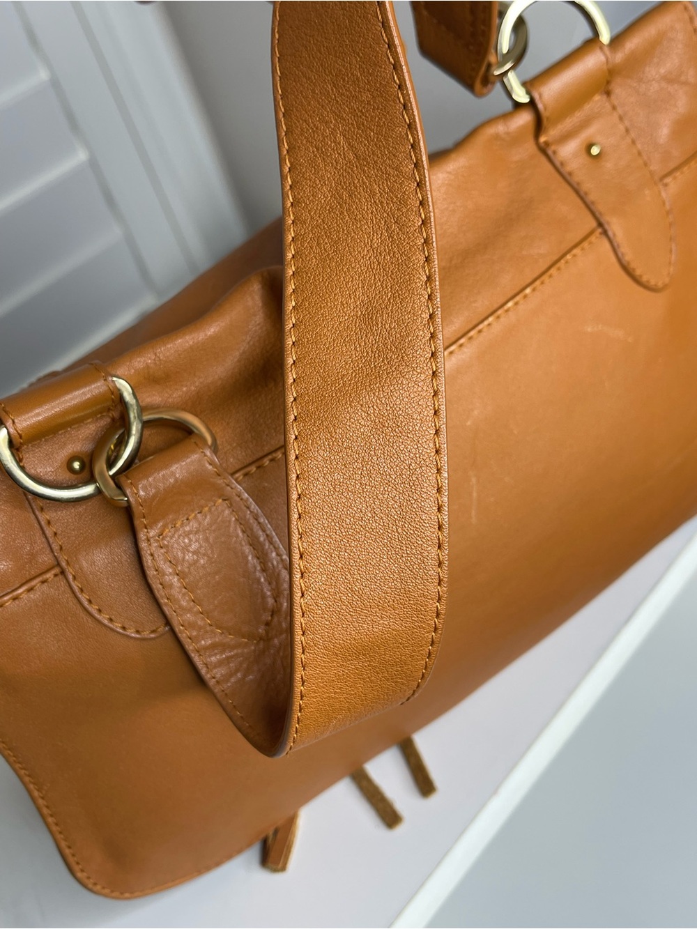 See By Chloe Cognac Brown Leather Tassel Saddle Shoulder Bag - Picture 5 of 16